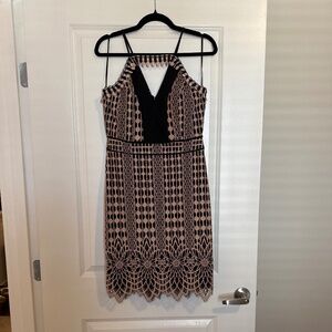 Tan and black cocktail dress M
